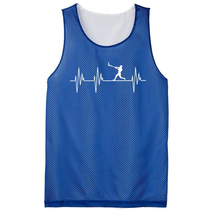 Baseball Player Heartbeat Sports Lover Coach Graphic Meaningful Gift Mesh Reversible Basketball Jersey Tank