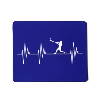 Baseball Player Heartbeat Sports Lover Coach Graphic Meaningful Gift Mousepad