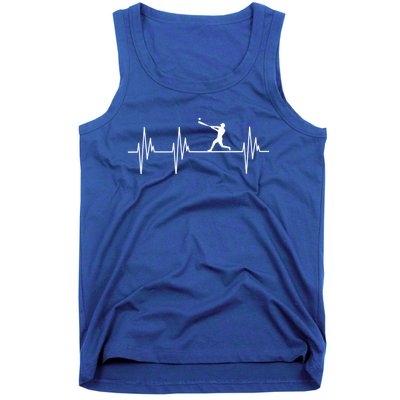 Baseball Player Heartbeat Sports Lover Coach Graphic Meaningful Gift Tank Top