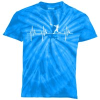 Baseball Player Heartbeat Sports Lover Coach Graphic Meaningful Gift Kids Tie-Dye T-Shirt