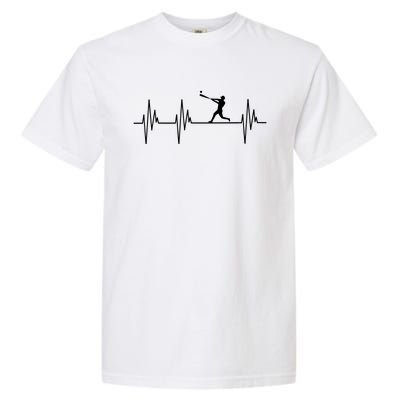 Baseball Player Heartbeat Sports Lover Coach Graphic Meaningful Gift Garment-Dyed Heavyweight T-Shirt