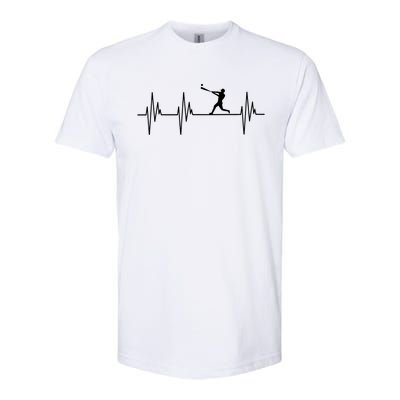 Baseball Player Heartbeat Sports Lover Coach Graphic Meaningful Gift Softstyle CVC T-Shirt