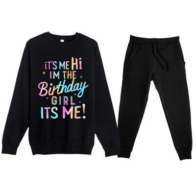 Birthday Party Hi Its Me Im The Birthday Girl Premium Crewneck Sweatsuit Set