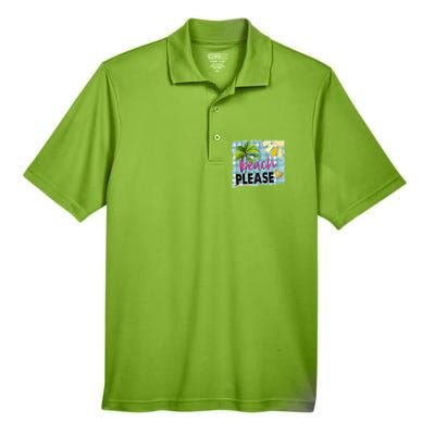 Beach Please Hello Summer Vibes Beach Vacay Summertime Gift Men's Origin Performance Pique Polo