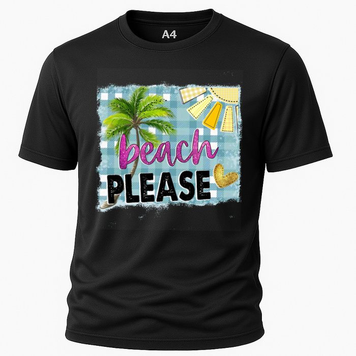 Beach Please Hello Summer Vibes Beach Vacay Summertime Gift Cooling Performance Crew T-Shirt