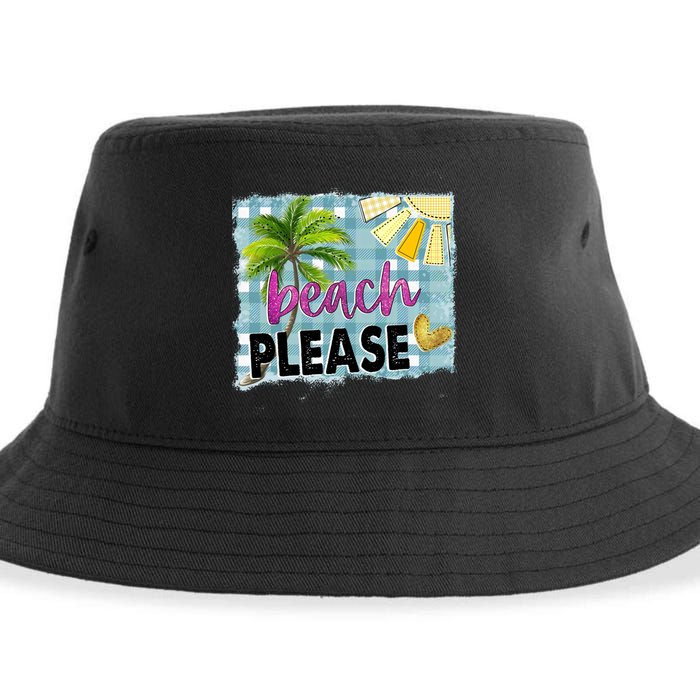 Beach Please Hello Summer Vibes Beach Vacay Summertime Gift Sustainable Bucket Hat