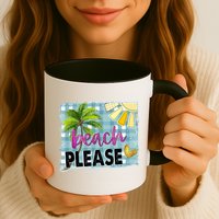 Beach Please Hello Summer Vibes Beach Vacay Summertime Gift Mug
