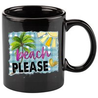 Beach Please Hello Summer Vibes Beach Vacay Summertime Gift 11oz C Handle Ceramic Mug