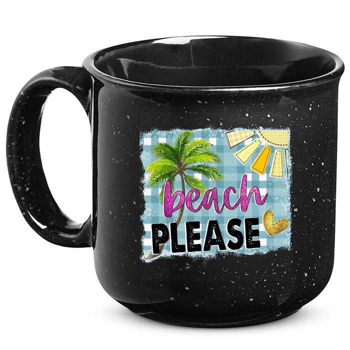 Beach Please Hello Summer Vibes Beach Vacay Summertime Gift 15oz Campfire Ceramic Mug