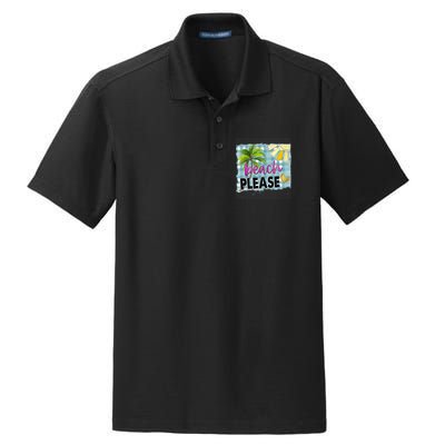 Beach Please Hello Summer Vibes Beach Vacay Summertime Gift Dry Zone Grid Polo