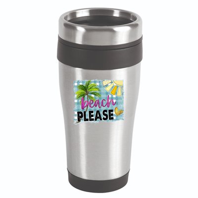 Beach Please Hello Summer Vibes Beach Vacay Summertime Gift 16oz Travel Tumbler