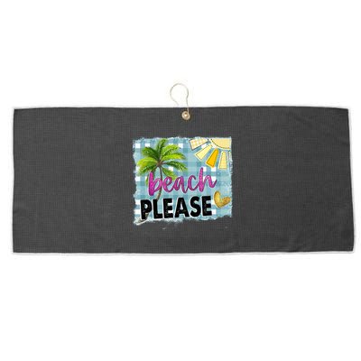 Beach Please Hello Summer Vibes Beach Vacay Summertime Gift Large Microfiber Waffle Golf Towel