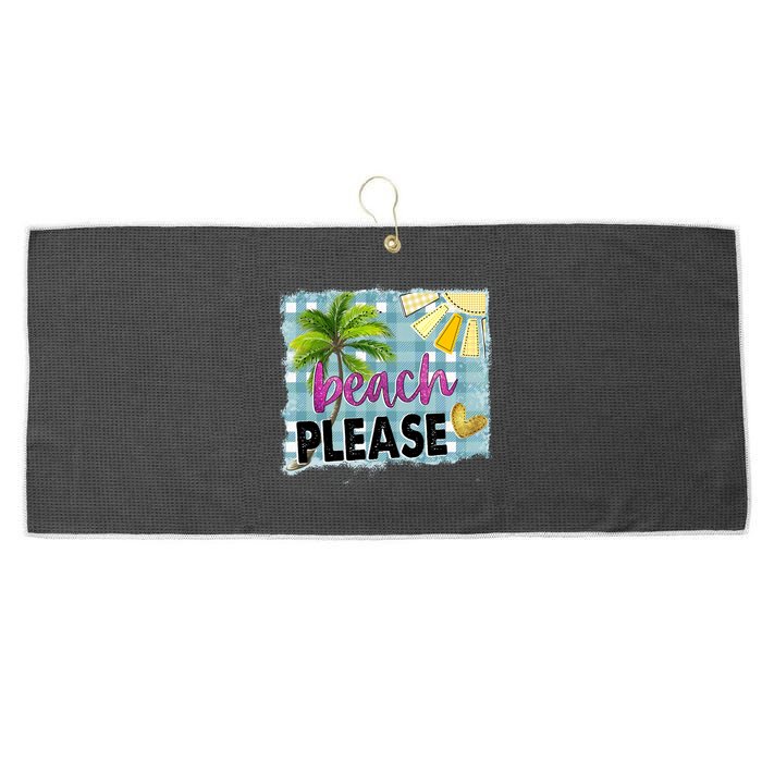 Beach Please Hello Summer Vibes Beach Vacay Summertime Gift Large Microfiber Waffle Golf Towel