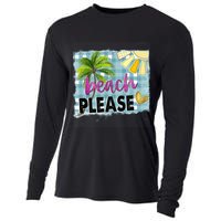 Beach Please Hello Summer Vibes Beach Vacay Summertime Gift Cooling Performance Long Sleeve Crew