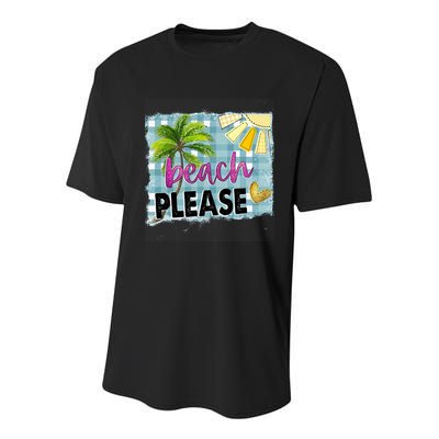 Beach Please Hello Summer Vibes Beach Vacay Summertime Gift Youth Performance Sprint T-Shirt