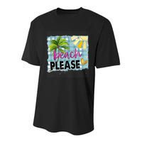 Beach Please Hello Summer Vibes Beach Vacay Summertime Gift Youth Performance Sprint T-Shirt