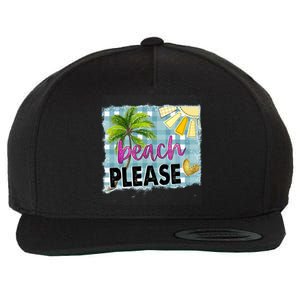 Beach Please Hello Summer Vibes Beach Vacay Summertime Gift Wool Snapback Cap