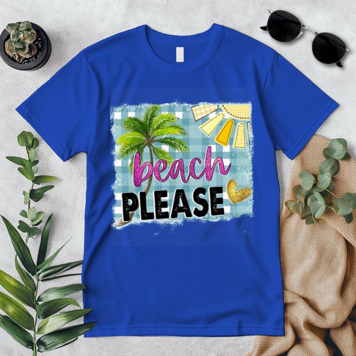 Beach Please Hello Summer Vibes Beach Vacay Summertime Gift Premium T-Shirt