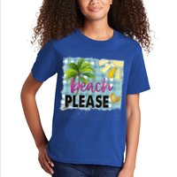 Beach Please Hello Summer Vibes Beach Vacay Summertime Gift Kids T-Shirt