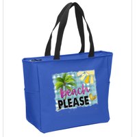 Beach Please Hello Summer Vibes Beach Vacay Summertime Gift Zip Tote Bag
