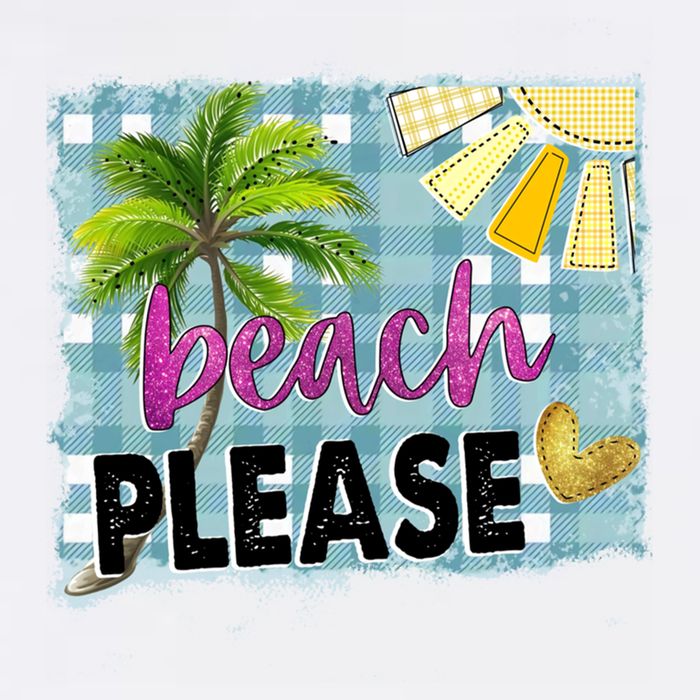 Beach Please Hello Summer Vibes Beach Vacay Summertime Gift Garment-Dyed Sweatshirt