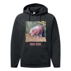 Baby Pygmy Hippo Moo Deng Performance Fleece Hoodie