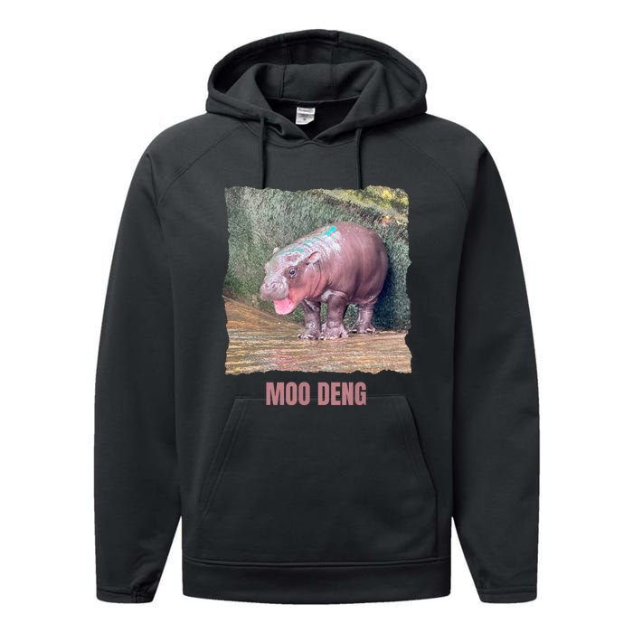 Baby Pygmy Hippo Moo Deng Performance Fleece Hoodie