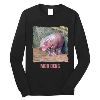 Baby Pygmy Hippo Moo Deng Long Sleeve Shirt