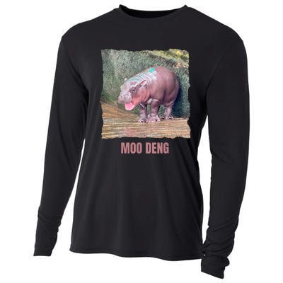 Baby Pygmy Hippo Moo Deng Cooling Performance Long Sleeve Crew