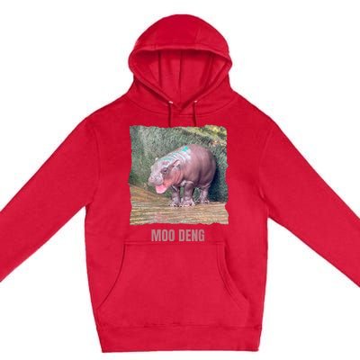 Baby Pygmy Hippo Moo Deng Premium Pullover Hoodie