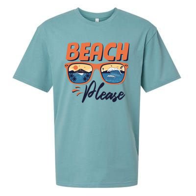 Beach Please Hello Summer Vibes Beach Vacay Summertime Meaningful Gift Sueded Cloud Jersey T-Shirt