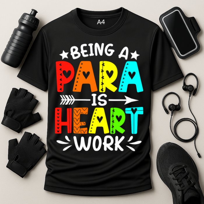 Being Para Heart Work Paraprofessional Back To School Cooling Performance Crew T-Shirt