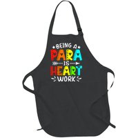 Being Para Heart Work Paraprofessional Back To School Full-Length Apron With Pockets