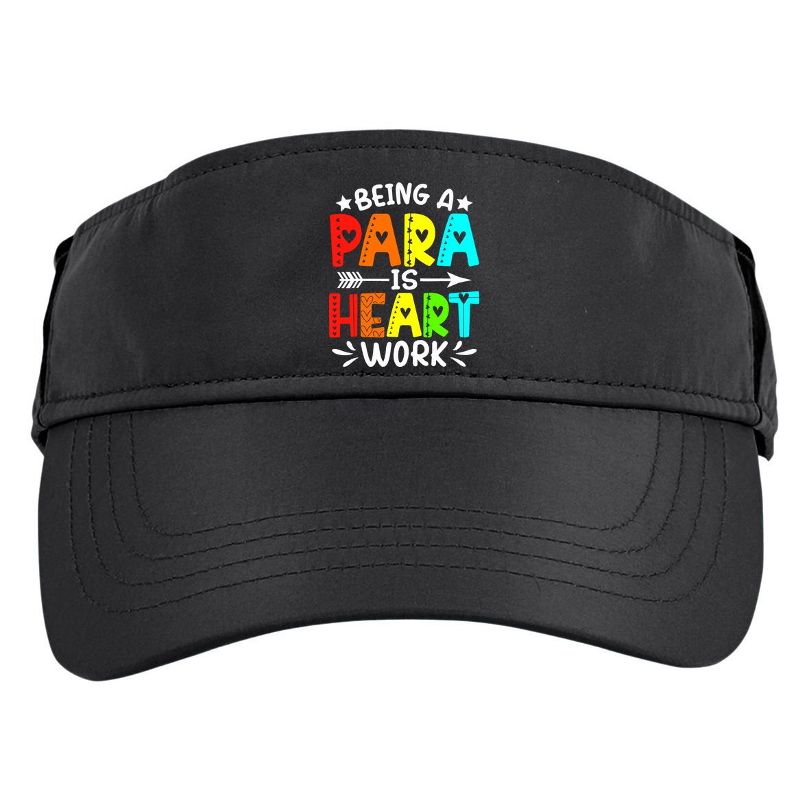 Being Para Heart Work Paraprofessional Back To School Adult Drive Performance Visor