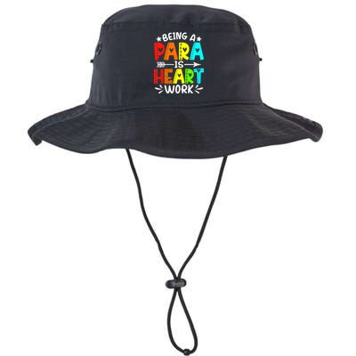 Being Para Heart Work Paraprofessional Back To School Bucket Hat