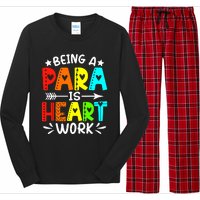 Being Para Heart Work Paraprofessional Back To School Long Sleeve Pajama Set