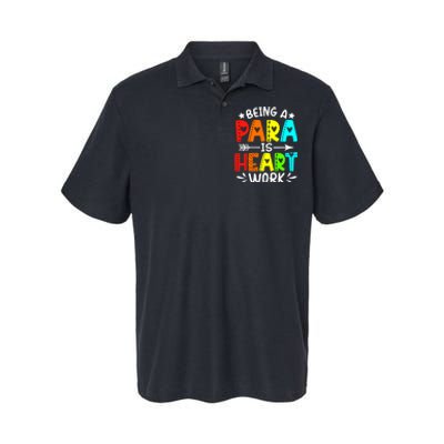 Being Para Heart Work Paraprofessional Back To School Softstyle Adult Sport Polo