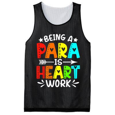 Being Para Heart Work Paraprofessional Back To School Mesh Reversible Basketball Jersey Tank