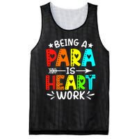 Being Para Heart Work Paraprofessional Back To School Mesh Reversible Basketball Jersey Tank