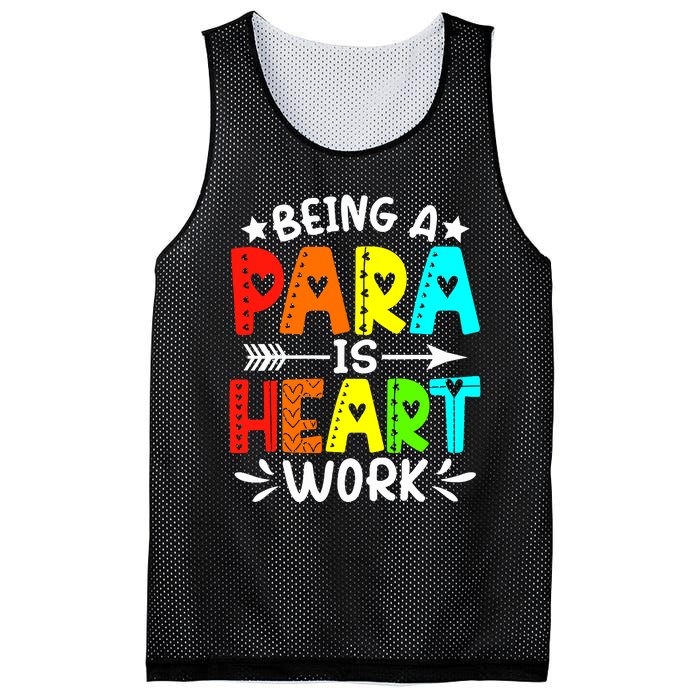 Being Para Heart Work Paraprofessional Back To School Mesh Reversible Basketball Jersey Tank