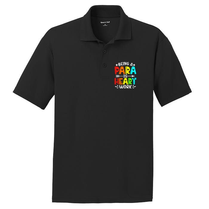 Being Para Heart Work Paraprofessional Back To School PosiCharge RacerMesh Polo