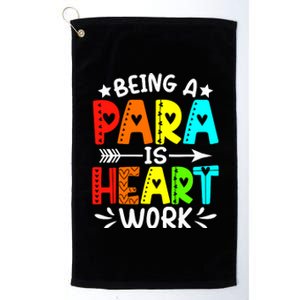 Being Para Heart Work Paraprofessional Back To School Platinum Collection Golf Towel