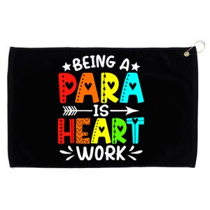 Being Para Heart Work Paraprofessional Back To School Grommeted Golf Towel