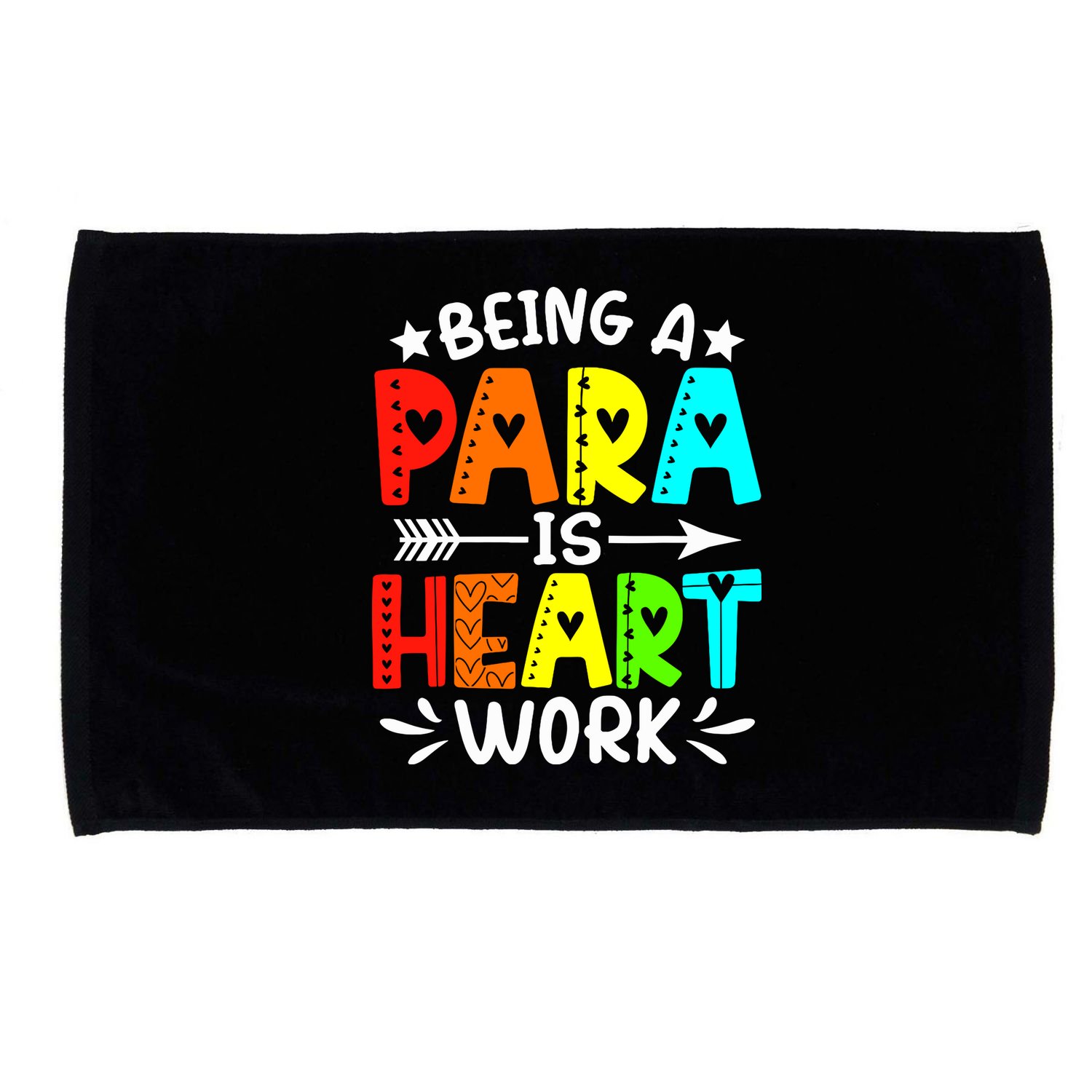 Being Para Heart Work Paraprofessional Back To School Microfiber Hand Towel