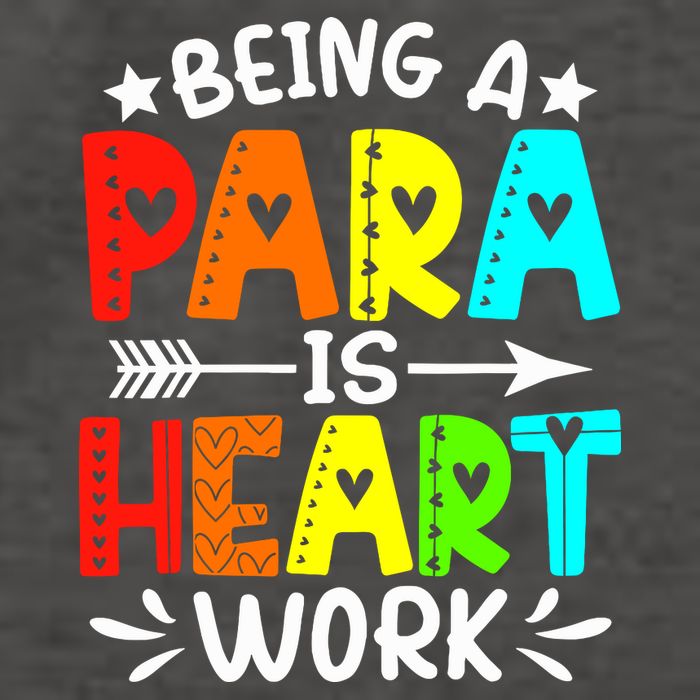 Being Para Heart Work Paraprofessional Back To School Vector Backpack
