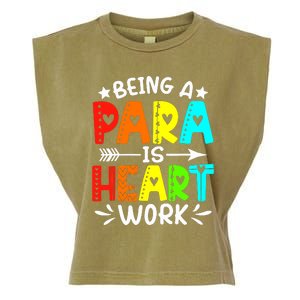 Being Para Heart Work Paraprofessional Back To School Garment-Dyed Women's Muscle Tee