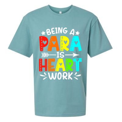 Being Para Heart Work Paraprofessional Back To School Sueded Cloud Jersey T-Shirt