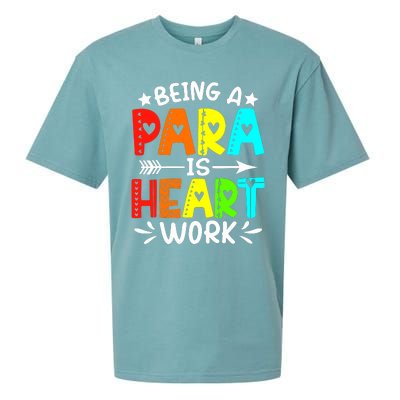 Being Para Heart Work Paraprofessional Back To School Sueded Cloud Jersey T-Shirt