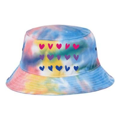 Bi Pride Heart Bisexual Pride Month Bi Flag Cute Lgbtq Ally Gift Tie Dye Newport Bucket Hat