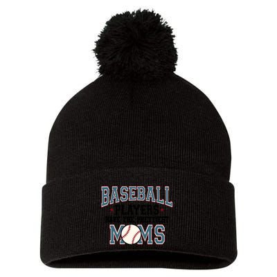 Baseball Players Have The Prettiest Moms Retro Game Day Pom Pom 12in Knit Beanie